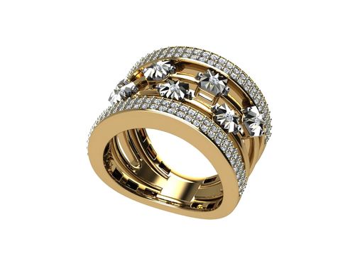 Anel Ouro Amarelo Diamante