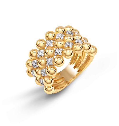 Anel Ouro Amarelo Diamante