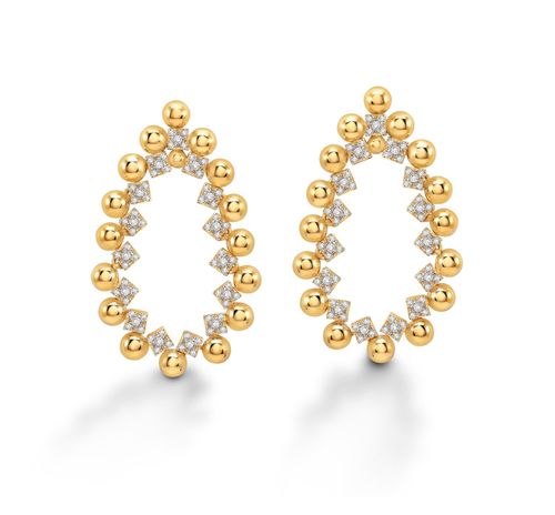 Brinco Ouro Amarelo Diamante