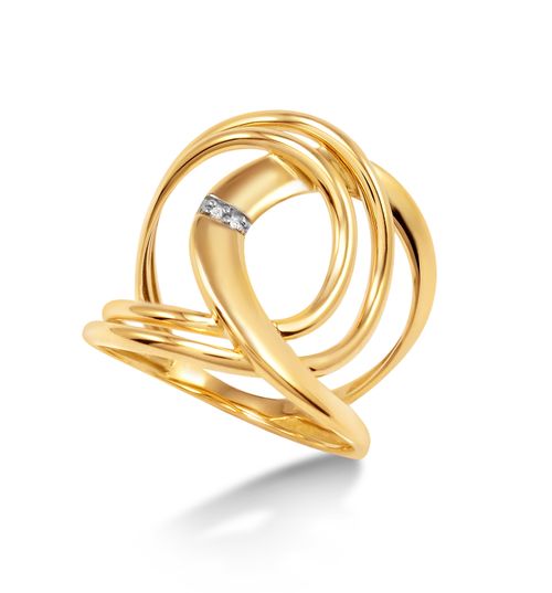 Anel Ouro Amarelo Diamante