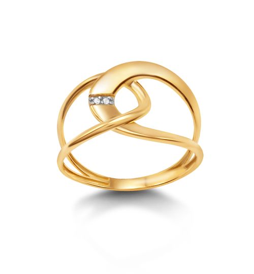 Anel Ouro Amarelo Diamante