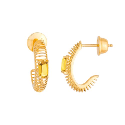 Brinco Ouro Amarelo Citrino