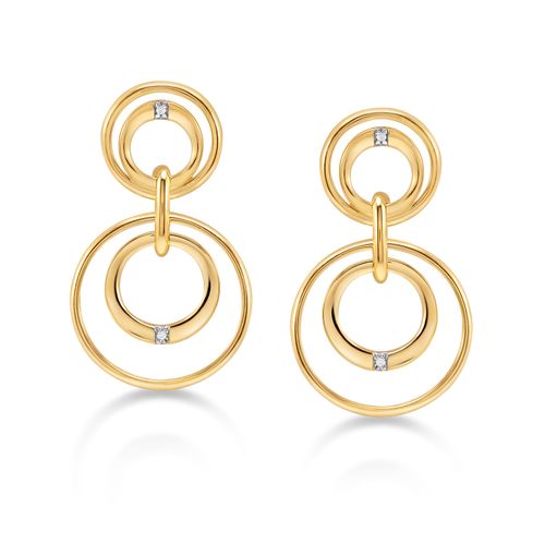 Brinco Ouro Amarelo Diamante