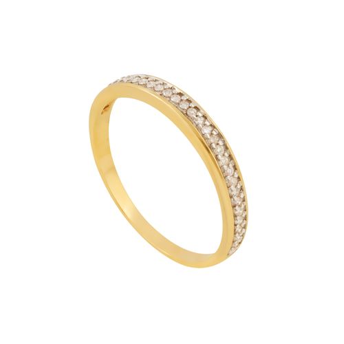 Meia Aliança Ouro Amarelo Diamante
