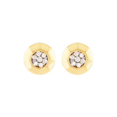 Brinco Ouro Amarelo Diamante