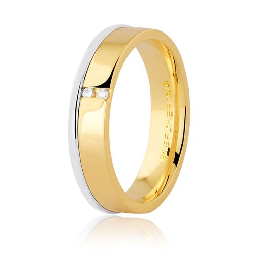 Aliança Anatômica Ouro Amarelo e Branco