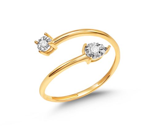 Anel Ouro Amarelo Diamante