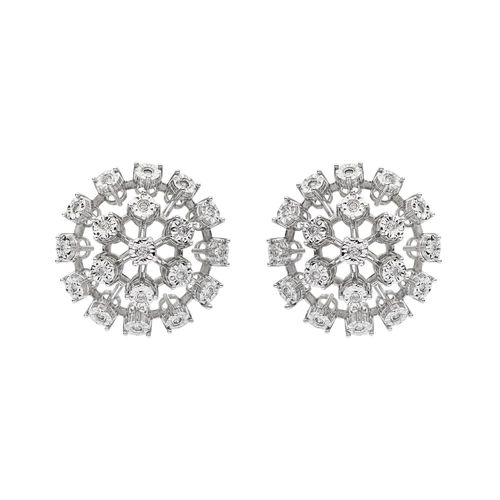 Brinco Ouro Branco Diamante