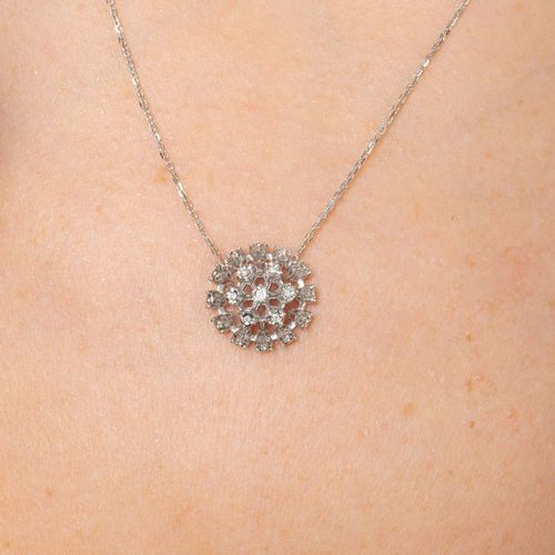 Colar Ouro Branco Diamante