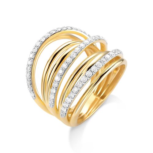 Anel Ouro Amarelo Diamante