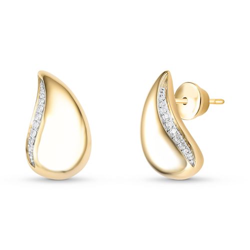 Brinco Gota Ouro Amarelo Diamante