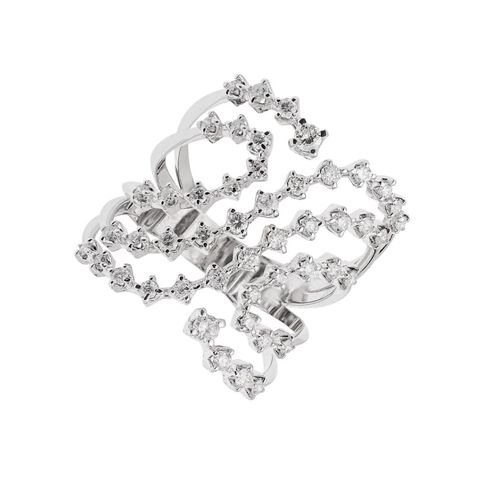 Anel Ouro Branco Diamante