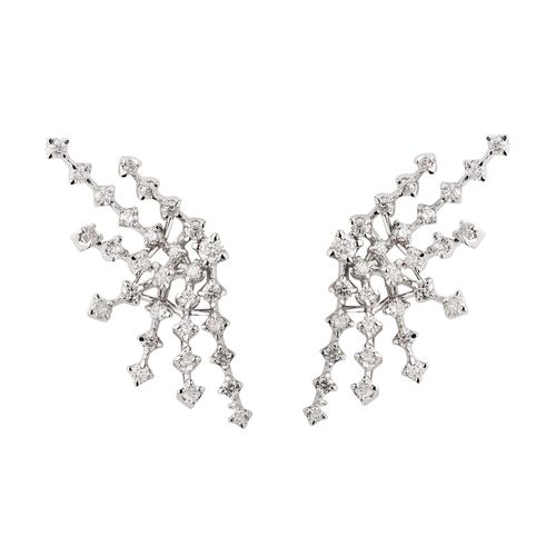 Brinco Ouro Branco Diamante