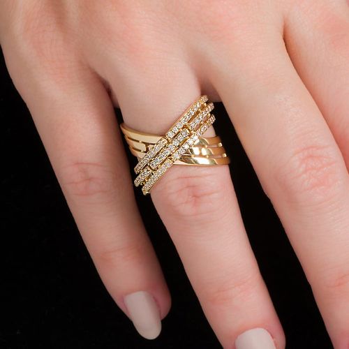 Anel Ouro Amarelo Diamante