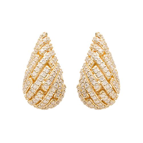 Brinco Gota Ouro Amarelo Diamante