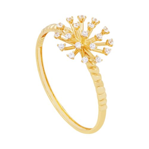 Anel Ouro Amarelo Zircônia