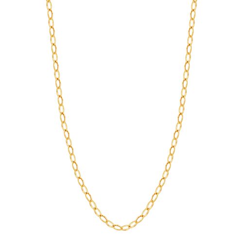 Corrente Elo Oval Ouro Amarelo 45 cm