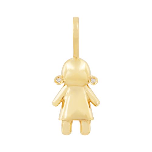 Pingente Menina Ouro Amarelo Diamante