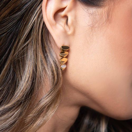 Brinco Ouro Amarelo Diamante