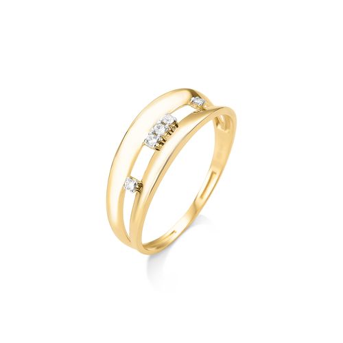 Anel Ouro Amarelo Topazio Branco