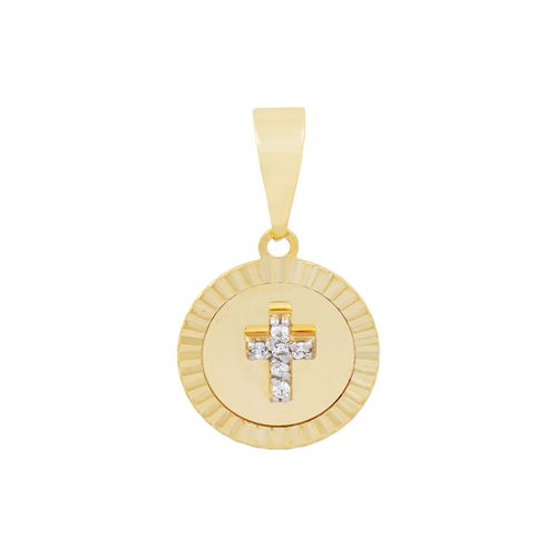 Pingente com Cruz Ouro Amarelo e Topázio