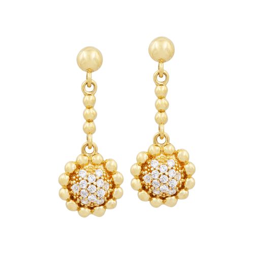 Brinco Ouro Amarelo Zircônia
