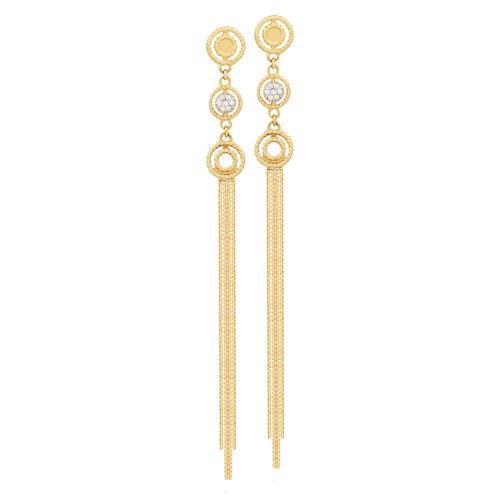 Brinco Ouro Amarelo Diamante