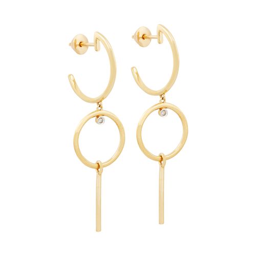 Brinco Ouro Amarelo Diamante
