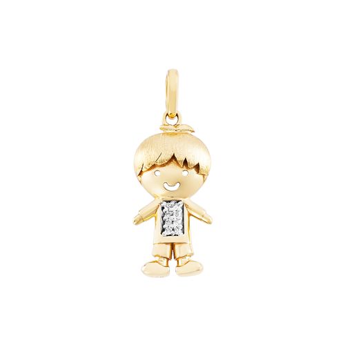 Pingente Menino Ouro Amarelo Diamante