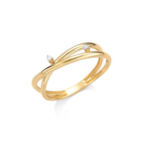 Anel Ouro Amarelo Diamante
