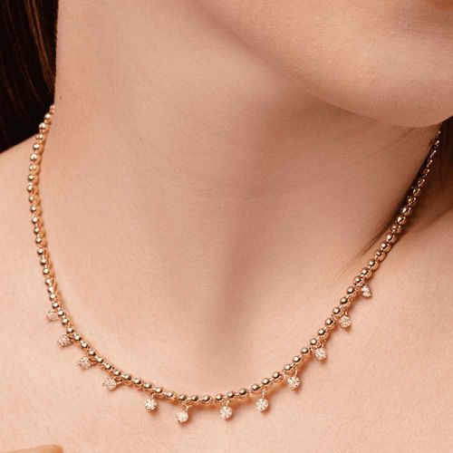 Colar Esfera Ouro Amarelo Diamante