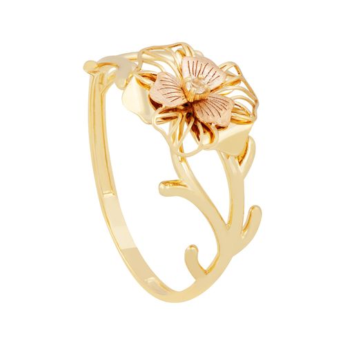 Anel Flor Ouro Amarelo e Rosé Topázio