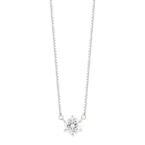 Colar Solitário Prata Moissanite